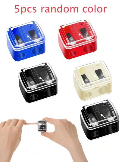 3支装双孔削笔器，适用于眼线笔、眉笔和化妆笔，迷你便携多功能削笔器，化妆品，价格实惠，房间装饰，梳妆台，旅行，卧室，化妆配件，价格实惠，圣诞礼物，化妆品，化妆工具，便宜货，礼物，女士礼物，圣诞礼物