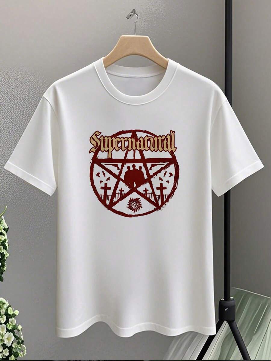 1pcs Graphic Casual Men Plus Size TShirts Vintage Inspired Tee 100% Cotton For Everyday Wear, Soft And Comfortable Fabric For Summer, Relaxed Fit Style - White - View 1