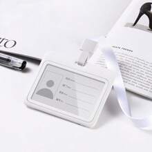 1pc/5pcs/10pcs/50pcs Ins Style Thick Vertical & Horizontal Card Holder, 11 Colors Lanyard ID Badge Holder, Suitable For Office, School, Mall, Work Etc. School Supplies,Back To School
