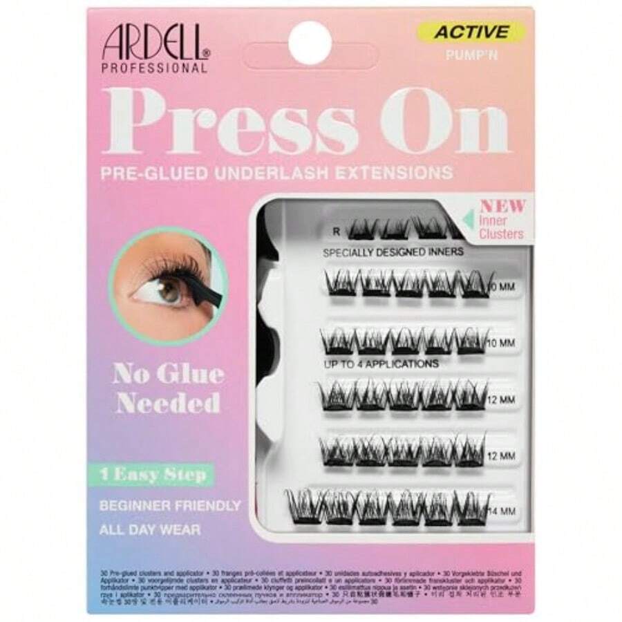 Ardell Active Press On DIY Lash Clusters False Eyelashes Cluster Lashes PreGlued Underlash Eyelash Extensions Pump'n 1pack -It Is Important For Beauties-It Is Important FOR Beauties - Black - View 1
