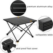 Camping Side Table, Portable Folding Beach Table, Small Aluminum Picnic Backpacking Table For Outdoor Cooking, BBQ, Hiking, Boat, Travel, 15.5''L X 13.8''W X 11.4''H
