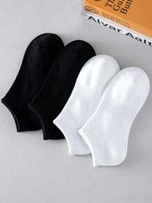 1/5/10 Pairs Unisex Sports Socks, White Ankle Socks, Moisture Wicking Breathable For Tennis, Badminton, Running, Daily Wear