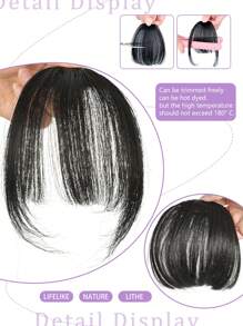 Clip In Air Bangs Thin Fake Fringes Natural Straigth Synthetic Neat Hair Bang Accessories For Girls Invisible Natural 4 Colors