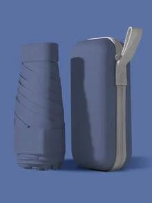 1 buc Umbrelă la modă și personalizată, portabilă cu un design inedit, mini umbrelă de soare ultra-ușoară în stil capsulă plată, mini umbrelă de soare portabilă cu protecție UV și funcție de impermeabilitate, design pliabil cu husă de transport, potrivită pentru școală, birou, acasă - Multicolor - Vizualizare 7
