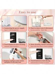 1 个电动化妆刷清洁器，USB 供电三合一自动化妆刷清洁烘干架，高效电动化妆刷清洁器（塑料材质，手工测量可能存在轻微误差）。自动化妆刷清洁器可同时清洁 3-4 支化妆刷。 - 彩色 - 查看 6