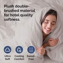 Cover Queen Size Set - Extra Soft Queen Size Duvet Cover 90 X 90 With 2 Pillow Shams - Hotel Luxury Easy Care And Fade Free W/ Zipper Closures & Ties - Breathable Bedding Set (Light Sage Green) - 05 - 淺灰色(無被子) - 查看 3