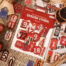 1 Packung 24 Stück Retro rostiger Stil Zahlen und Monate Aufkleber, personalisierte Junk Journal Ästhetik, Scrapbooking, DIY Collage Kartenmaterial, personalisierte Notizbücher, Kunst Planer, Büro- und Schulbedarf, Schulmaterial, Schulanfang