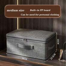 1 Piece Of Cationic Soft Cover Clothing Storage Box Household Fabric Large Capacity Wardrobe Quilt Storage Basket Baina Box Layered Storage Box, Suitable For Storing Down Jackets, Out-Of-Season Clothes, Bedding, Etc.