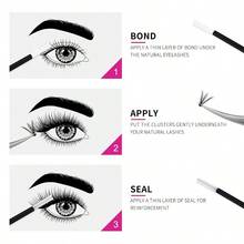 Pegamento y sellador para pestañas individuales de 10ml, súper resistente para kit de extensión de pestañas DIY, aguanta de 48 a 72 horas, resistente al agua, pegamento para extensiones de pestañas en racimo - Claro - Ver 6