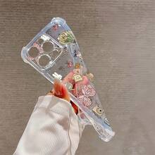 Cute Mobile Phone Case, Decorated With Bunny And Butterfly Design, Suitable For IPhone 16, 15, 14, 13, 12 And 11 Pro Models, Made Of TPU Material, And Provides Shockproof Protection. Perfect For Family, Friends, Children, Birthdays, Spring, Holidays, Boyfriends, Girlfriends, And Valentine's Day Gifts. - 無色 - 查看 5
