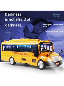 قطعة واحدة لعبة حافلة مدرسية كبيرة الحجم، محاكاة الصوت والضوء لموديل حافلة المركبات في المدينة للأطفال, للأولاد