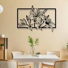 1pc Elegant Lily Flower Metal Wall Art, Abstract Outline Iron Decoration, Multipurpose Indoor/Outdoor Wall Hanging, Suitable For Housewarming, Holiday, Birthday Gifts, Collectible, Perfect For Garden Enthusiasts, Office, Living Room, Bedroom, Patio, Kitchen, Farmhouse Decor Room Decor Bedroom Decor Home Decor Wall Decor