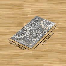 1pc Mandala Pattern Printed Silicone Kitchen Mat - Can Be Used As Bathroom Mat, Doormat, Dish Drying Mat - Absorbent, Anti-Slip, Anti-Fouling, Suitable For Farmhouse, Entrance, Indoor, Room Decor, Kitchen, Dining Room, Small Office/Home Office, Sink, Laundry Room