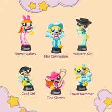 Miniso The Powerpuff Series Western Rose Blind Box Figure Cartoon Cute Desktop Decoration Ornament Toy Gifts (Random Delivery,1pc)