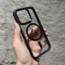 1pcs Black Magnetic Phone Case Compatible With Iphone 16 16promax 16pro 16plus 15 15promax 15pro 15plus 14 14promax 14pro 14plus 13 13promax 13pro 12 12promax 12pro 11 11promax 11pro, Wireless Magnetic Charging Shock-Absorbing Protection Cover - 黑色 MKLCX - 查看 4