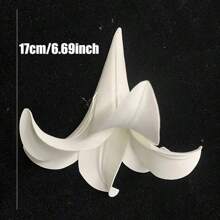 3/5pcs Artificial White Lily Heads - Realistic EVA Petal Design, Reusable Plastic Flower Decoration, Suitable For DIY Wedding Ceiling Decoration, Event Center Decoration, Home And Venue Decoration, Large-Scale Flower Arrangement (Christmas, Thanksgiving, Graduation Ceremony), Fresh Flower Decoration