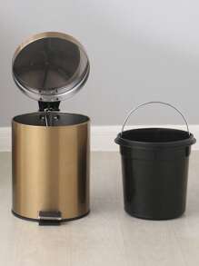 3L Stainless Steel Pedal Bin Copper Metallic | Anti-Fingerprint | Matt Finish | Small Bathroom Garbage Bin With Inner Holder Bin