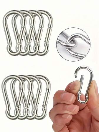 Mousqueton Porte-clés en lot, crochet à ressort, chaînette porte-clés, anneau en D en aluminium, petits mousquetons pour le camping, la randonnée, l'escalade en montagne. Mousqueton en alliage d'aluminium portable avec anneau ressort pour les activités de plein air, pour hommes et femmes