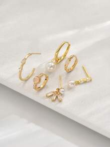 6pcs/Set Exquisite Single Ear Cuff With Zirconia Stone, Minimalist Chic Earring Set Suitable For Women Dates, Parties And Daily Wear