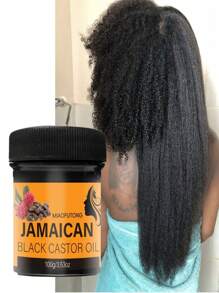 1 pieza de 100g Crema para el cuidado del cabello con aceite de ricino negro jamaicano - Puro prensado en frío para hidratar el cabelludo y el cabello, fortalecer, promover un cabello saludable, apto para cabello normal, unisex adulto, con ingrediente de aceite de coco hidratante