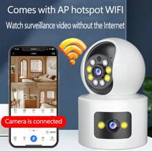 Telecamera di sicurezza senza fili con lampadina ad alta definizione 1080P, vista panoramica a 360 gradi, supporto WiFi, audio bidirezionale, visione notturna, rilevamento del movimento, controllo tramite app - non impermeabile, monitoraggio degli animali domestici, telecamera per la casa