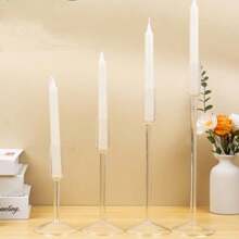4-Piece Clear Glass Taper Candle Holders - Elegant Table Centerpiece For Weddings, Parties & Events | Ideal Christmas Holiday Gift