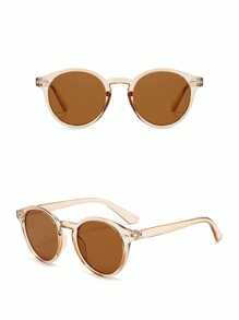 1/2 buc ochelari de soare rotunzi unisex casual Ombre retro cu lentile, rame din plastic durabile, potriviți pentru plajă, vacanță și sporturi în aer liber