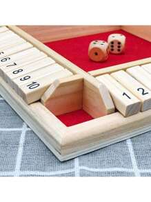 1 Juego de Mesa de Madera, Juego de Mesa Digital Clásico de 4 Paneles con Volteo, Apto para 2-4 Jugadores para Participar al Mismo Tiempo, Simple y Divertido para Fiestas Familiares, Adecuado para Juegos de Mesa de Adultos, Regalos de Halloween y Navidad