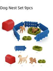 Set di modelli animali in pollo finto, cottage contadino in paglia, personaggi animali, ornamento per scena divertente, adatto per soggiorni, stimolazione del pensiero manuale e gioco per bambini