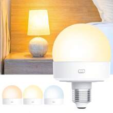 Rechargeable Smart Light Bulb With Remote And Timer,Battery Operated Light Bulb For Sconces And Lamps,Detachable Charging For Non-Hardwired Fixture, 3 Color Temperatures + 12 RGB Colors,1/2pcs E26/27