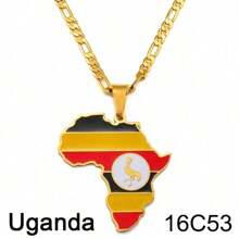 1 件 3.8 厘米嘻哈非洲地图吊坠项链首饰