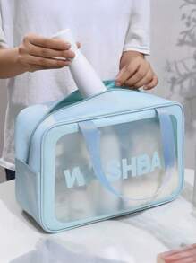 Borsa da viaggio estiva 4 in 1, organizer per articoli da toeletta impermeabile in PVC, bustina cosmetica, pochette da spiaggia, adatta per ombretti, assorbenti igienici, rossetti, cosmetici, eyeliner, gloss labbra, prodotti per la cura della pelle, essenziale per viaggi estivi, adatta per shopping, vacanze, casa, bagno, vacanze, spiaggia