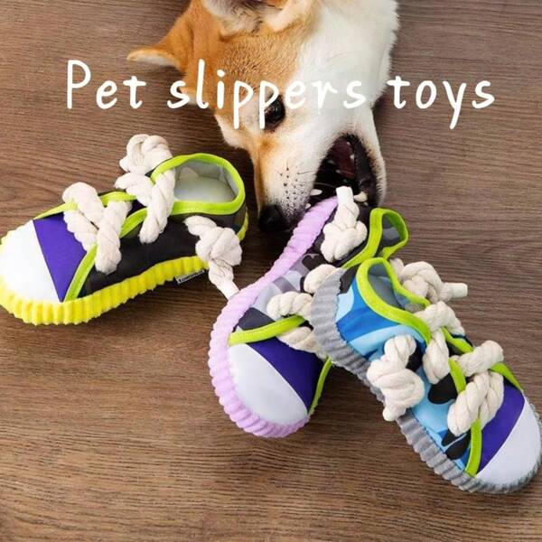 Dog Toy Chew Toys, Self-Entertainment, Durable, Squeaky Slippers Designed For Teacup Poodle, Consume Energy, Pet Supplies