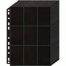 Carpeta con 100 fundas para cartas coleccionables, capaz de mantener 1800 cartas en total, funda negra para cartas coleccionables, fundas laterales mantienen tu colección en su lugar, con 9 bolsillos doble cara