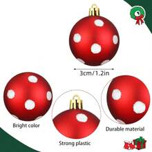 12/24 Stücke Weihnachtsbaumkugeln, limonengrün, rot und weiße Dekorationen, Punkte und Streifen, Weihnachtsschmuck, Minzbömbchen, Zuckerstangen, Weihnachtsdekorationen, Baumhäuser