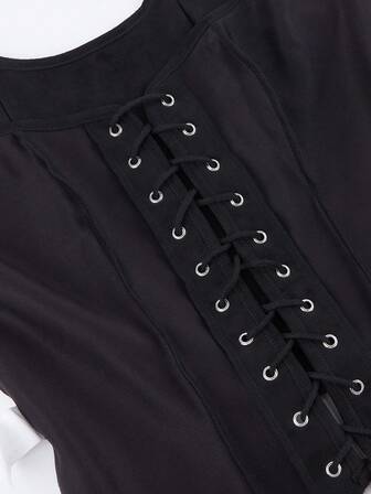 Korsetttopp, linne fram, snörning fram, breda axlar, shapewear-top för damer, kan bäras som ytterkläder, bodysuit, korsett, punkväst för bal, maskerad, cosplay-dräkt, halloween, midjetränare