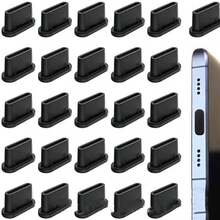 10/20/50 miếng bịt chống bụi cho điện thoại Type C I 16 Pro Max, 15 Pro Max Nắp che bụi cổng sạc USB-C bằng silicon, màu đen - Thích hợp cho phích cắm bụi silicon giao diện Type-C - Xem 12