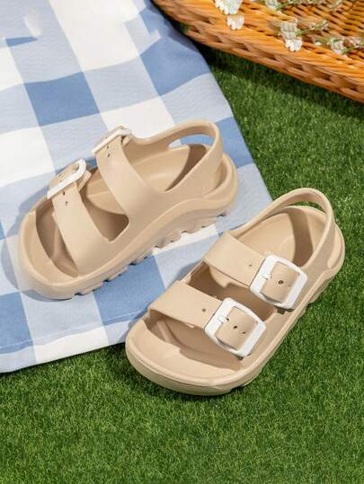 1 Pair New Kids Flat Sandals, Fashion Summer Girls Beach Shoes, Lightweight And Comfortable, Soft Suitable For Beach And Water Activities