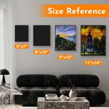 Black Canvas Board For Painting, 12 Pack Multi Size 11x14, 9x12, 8x10, 5x7(3 Of Each), Primed, Acid Free Artist Canvas Panels For Oil Acrylic & Watercolor Paint,Back To School,School Supplies