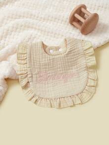 1pc Customized Lace U-Shaped Bibs, Personalized Embroidery Baby Name/Birthday, Soft Cotton Material,Chic Autumn,Baby Gift, Commemorative