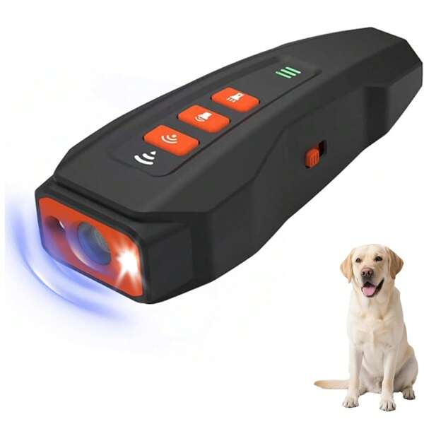 Dog Bark Deterrent Devices,Anti Barking Device For Dogs With Flashlight And Red Laser, Portable Ultrasonic Dog Bark Deterrent, 3 Adjustable Training Modes, Rechargeable Dog Barking Silencer