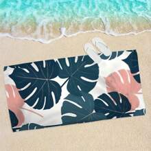 Extra große, schnelltrocknende, ultrafeinfaserige Strandtücher - Tropisches Blattmuster, super weich, sandfreie, hoch absorbierende, leichte und tragbare - ideal für Strand, Pool, Reise und Valentinstag Geschenk, Yoga Handtuch | Modisches Schwimmhandtuch | Schnell trocknendes Material, Strandtücher Strandutensilien