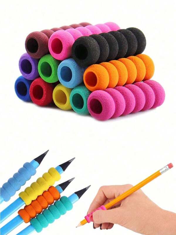 7 Stück/9 Stück/10 Stück verschiedenfarbige Schwamm Stifthalter, rutschfest, praktisch und leicht. Schwamm Stifthalter, Stifthalter Korrektoren, Bleistift Sets, geeignet für Studenten, Erwachsene, Schulmaterial, Schulen, rutschfeste Stifthalter Zubehör, Fingerschutz Stiftbehälter, aufrechte Stifthalter, geeignet für alle Arten von Stiften, weiche Stifthalter Schützer, Schwamm Stifthalter Schützer, entlasten Fingermüdigkeit, Zufallsfarben