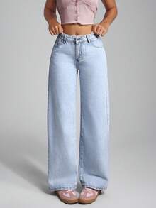 Jeanoix 女士刺绣蝴蝶结水洗牛仔裤