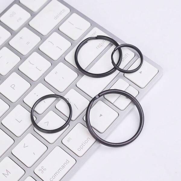 Hot Picks 40 Pack Black Key Ring Keychain Assorted In 4 Sizes Metal Round Split Key Chains Rings For Home Car Dog Tag Office Lanyards Keys Attachment