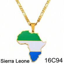 1 件 3.8 厘米嘻哈非洲地图吊坠项链首饰