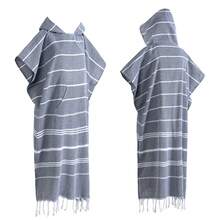 1Pc Hooded Towel, Turkish Beach Towel, Bathrobe,Sandproof Large Surf Poncho, Lightweight, Soft And Super Absorbent, Suitable For Swimming, Beach Surfing, Bathroom Accessory, Beach Essentials. - Multicolor - View 18