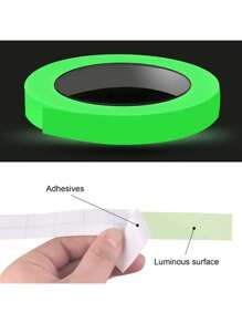 1pc 1.97*196.85inch Glow-In-The-Dark Adhesive Tape, Fireproof Warning Tape For Home Use, Stage Green Fluorescent Anti-Collision Tape, Green Light Adhesive Sticker