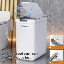 2 Packs Hanging Trash Can With Lid, Compact Wall-Mounted Plastic Waste Bin For Kitchen, Bathroom, Bedroom, Office And Camping, Small Capacity Garbage Basket With Secure Lid, Space-Saving Design For Cupboard Organization, Easy-Install Hanging Garbage Can For Recyclables, Waste Separation, And Daily Trash Disposal, Durable Lightweight BPA-Plastic, Odor Control, Suitable For Indoor And Outdoor Use, Fits Under Sink Or On Cabinet Door - White - View 8