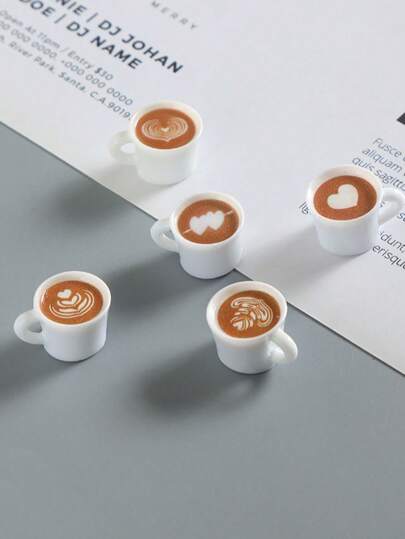 50/40/30/20/10/5/4/3/2 szt. Miniaturowa zawieszka do filiżanki do kawy Latte Art, żywica 3D, figurka do samodzielnego wykonania, wystrój cukierni, ozdoba na biurko